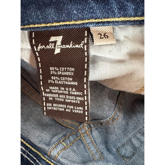 7 For All Mankind Kaylie Jeans Flared Leg Mid-Rise Denim Blue Womens Size 27 - Picture 4 of 16